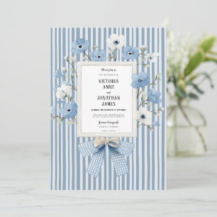 Invitation Carton d'invitation de mariage à rayures vintage f