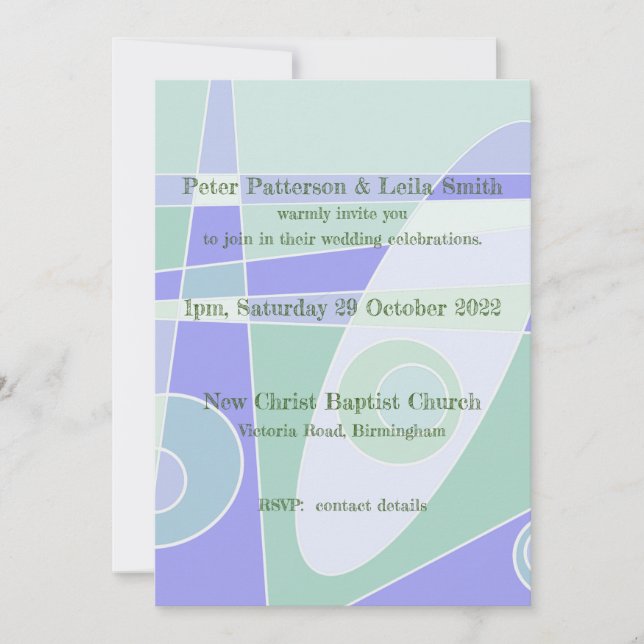 Invitation Carton d'invitation de mariage Abstrait Pastel Vio (Devant)
