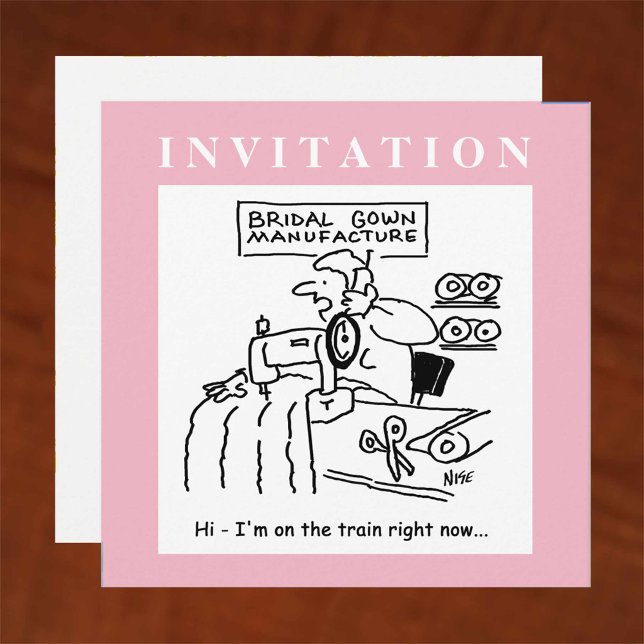 Invitation Carton d'invitation de mariage amusant avec coutur (Créateur téléchargé)