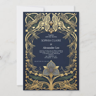 Invitation Carton d'invitation de mariage Art nouveau à la li