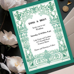 Invitation Carton d'invitation de mariage Art Nouveau   Orné 