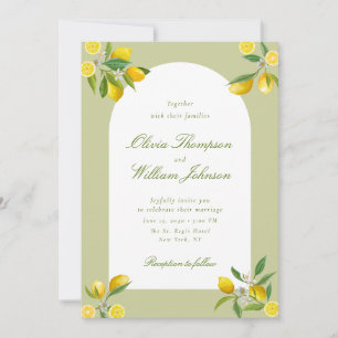Invitation Carton d'invitation de mariage au citron vert blan
