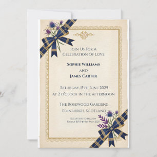 Invitation Carton d'invitation de mariage au tartan celtique