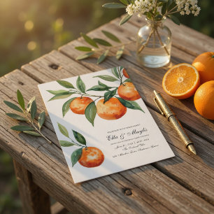 Invitation Carton d'invitation de mariage aux agrumes en aqua