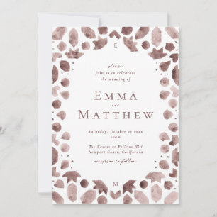 Invitation Carton d'invitation de mariage aux carreaux géomét