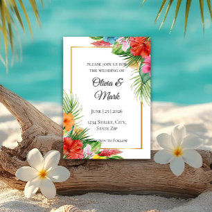 Invitation Carton d'invitation de mariage aux feuilles de pal