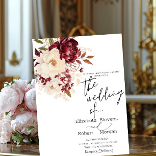 Invitation Carton d'invitation de mariage aux fleurs blanches