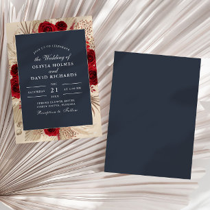 Invitation Carton d'invitation de mariage aux roses de Bourgo
