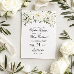 Invitation Carton d'invitation de mariage aux Roses du Jardin