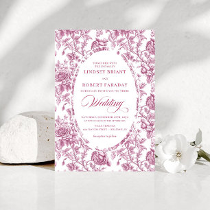 Invitation Carton d'invitation de mariage aux roses toile de