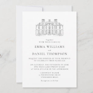 Invitation Carton d'invitation de mariage avec illustration d