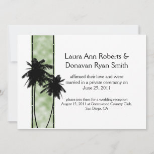 Invitation Carton d'invitation de mariage avec palmiers