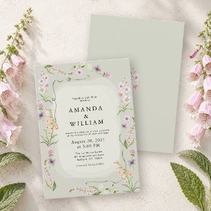 Invitation Carton d'invitation de mariage botanique en beaux-