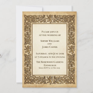 Invitation Carton d'invitation de mariage celtique Lion Rampa