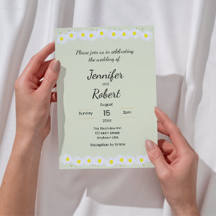 Invitation Carton d'invitation de mariage champêtre Daisy