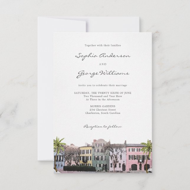 Invitation Carton d'invitation de mariage Charleston Rainbow  (Devant)