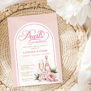 Invitation Carton d'invitation de mariage Chic Blush et perle