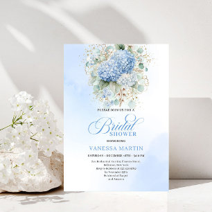 Invitation Carton d'invitation de mariage chic Boho Blue Hydr