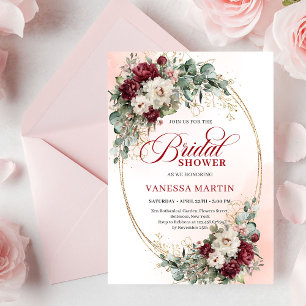 Invitation Carton d'invitation de mariage chic rouge profond 