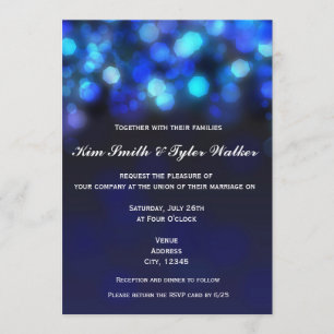 Invitation Carton d'invitation de mariage ciel léger Bokeh Bl