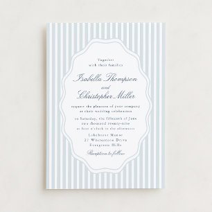 Invitation Carton d'invitation de mariage classique à rayure
