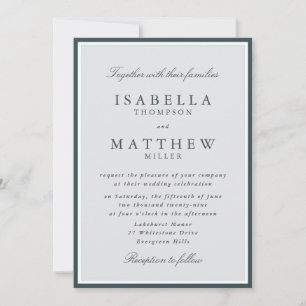 Invitation Carton d'invitation de mariage classique avec cadr
