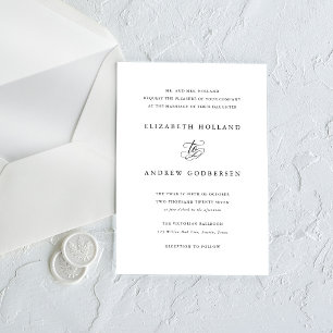 Invitation Carton d'invitation de mariage classique formel no