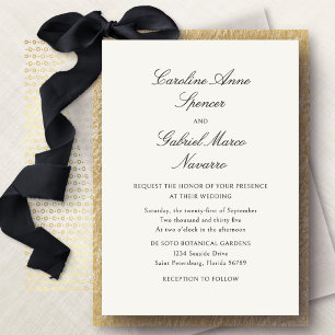 Invitation Carton d'invitation de mariage classique minimalis