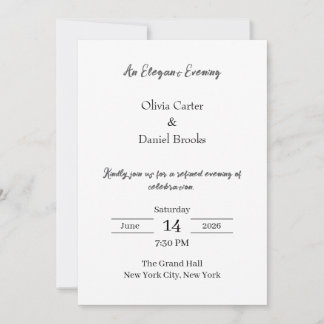 Invitation Carton d'invitation de mariage classique pour soir