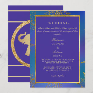 Invitation Carton d'invitation de mariage couleur bleu royal