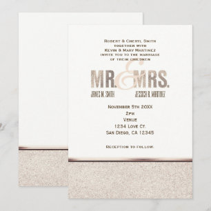 Invitation Carton d'invitation de mariage de M. et Mme Champa