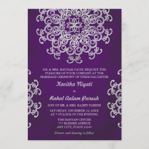INVITATION CARTON D'INVITATION DE MARIAGE DE STYLE INDIEN VIO