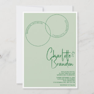 Invitation Carton d'invitation de mariage Deux Anneaux