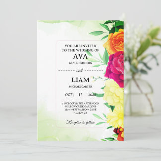 Invitation Carton d'invitation de mariage du Sage Green Garde