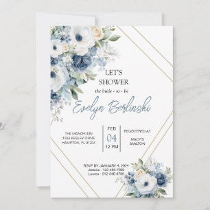 Invitation Carton d'invitation de mariage Dusty Blue