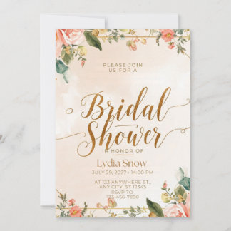 Invitation Carton d'invitation de mariage élégant aux fleurs