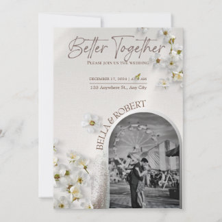 Invitation Carton d'invitation de mariage élégant avec paille