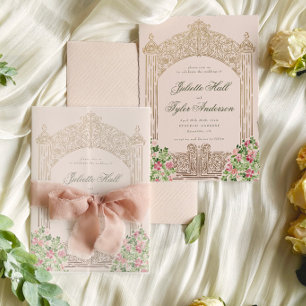 Invitation Carton d'invitation de mariage élégant en faux-feu