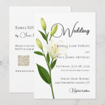 Carton d'invitation de mariage Élégante Fleur de L