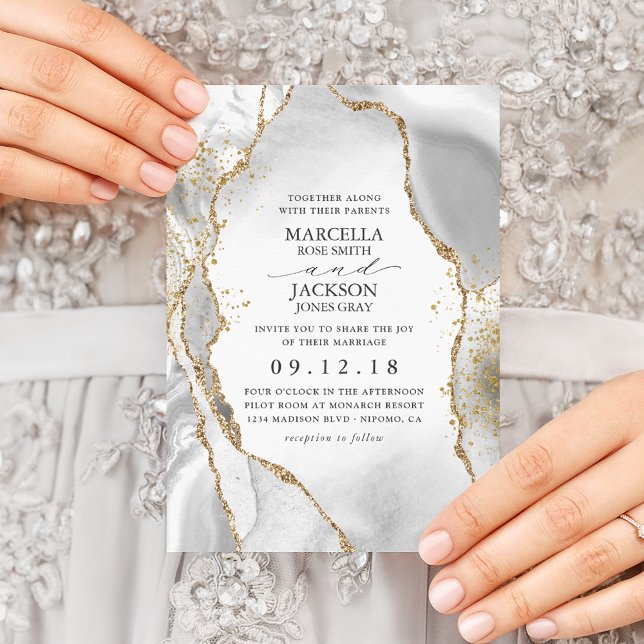 Invitation Carton d'invitation de mariage en Agate Brumeuse B (Créateur téléchargé)