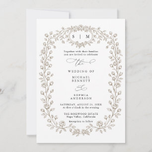 Invitation Carton d'invitation de mariage en ligne artistique
