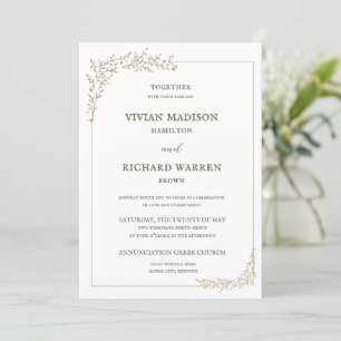 Invitation Carton d'invitation de mariage en or opulent