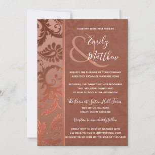 Invitation Carton d'invitation de mariage en terre cuite à mo