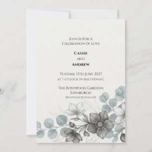 Invitation Carton d'invitation de mariage Eucalyptus Anémone