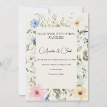 Carton d'invitation de mariage floral à l'aquarell