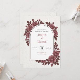 Invitation Carton d'invitation de mariage floral à l'arche Ro