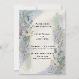 Invitation Carton d'invitation de mariage floral aquarelle gr