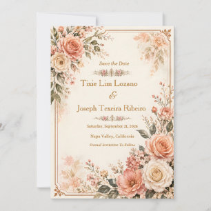 Invitation Carton d'invitation de mariage floral aquarelle vi