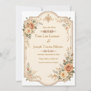 Invitation Carton d'invitation de mariage floral aquarelle vi