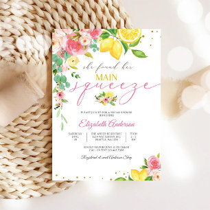 Invitation Carton d'invitation de mariage floral au citron